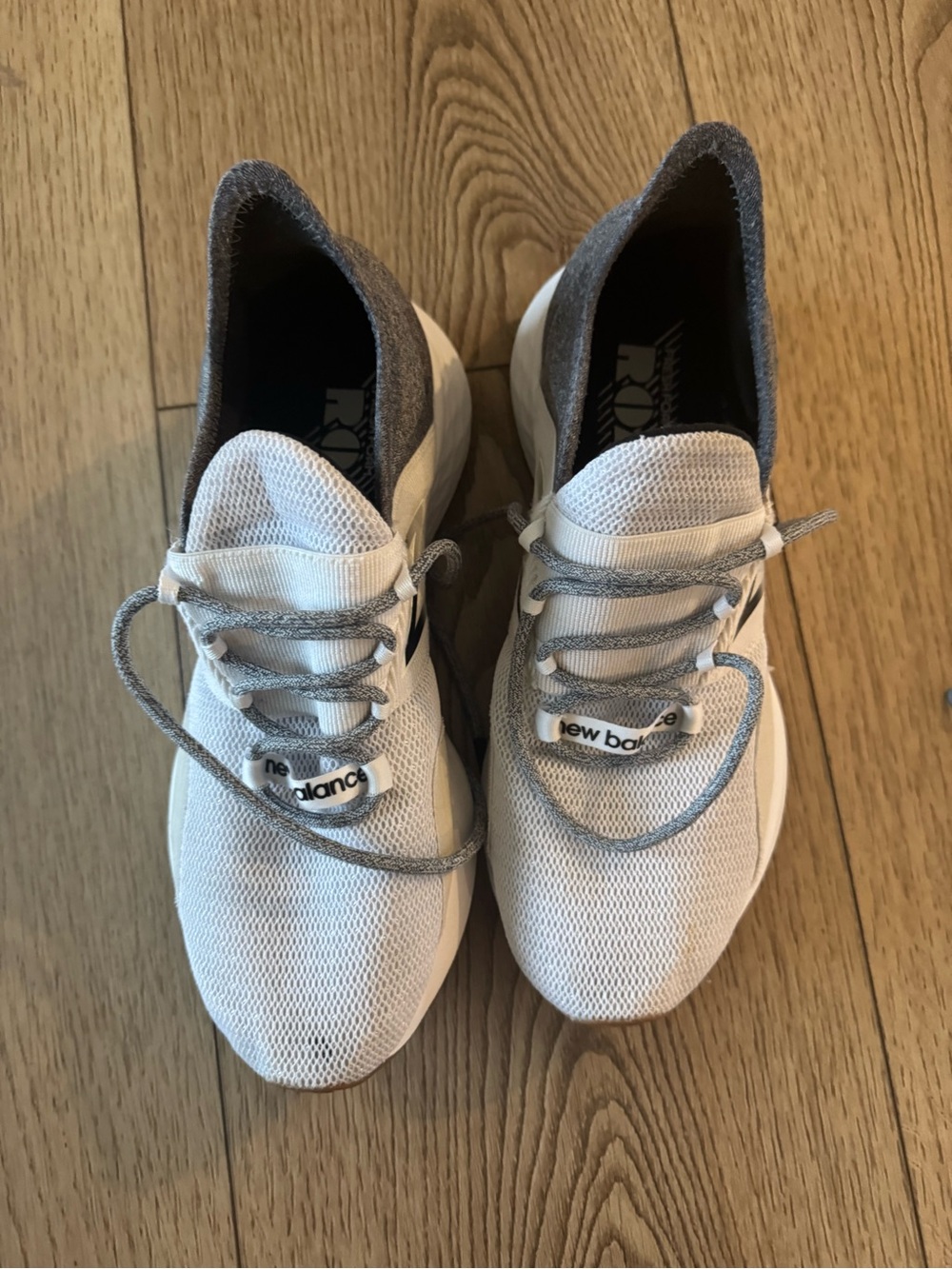 New Balance Women’s White and Gray Mesh Lace-Up Sneakers